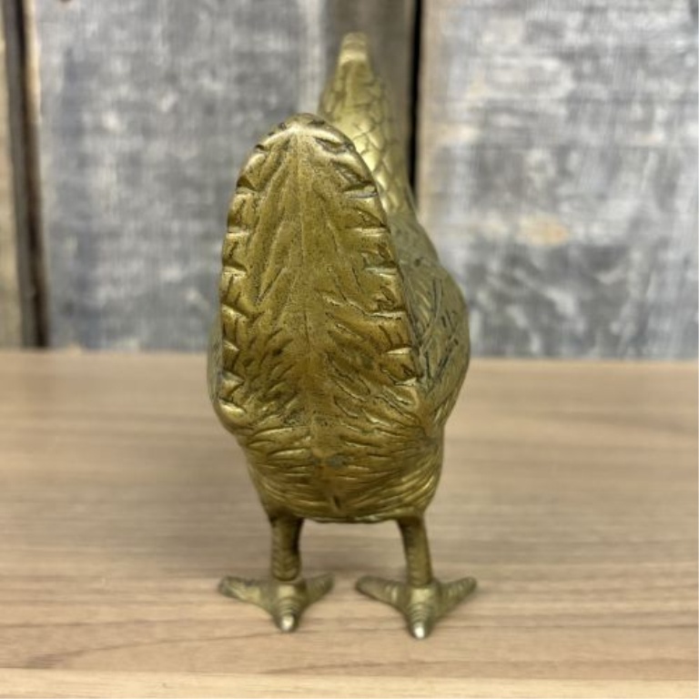 A Trio of Mid-20th Century Brass Chicken Figurines