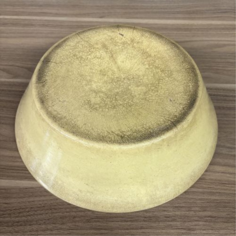 Large Antique Yellowware Earthenware Pantry Bowl