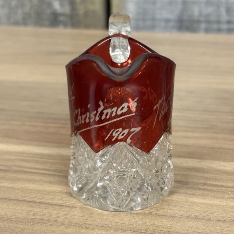 A Collection of Ruby-Stained EAPG Souvenir Glassware