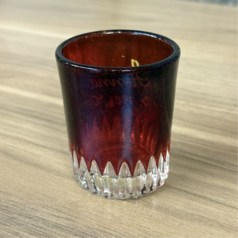 A Group of Five Antique American Ruby-Stained Souvenir Pressed Glass Items