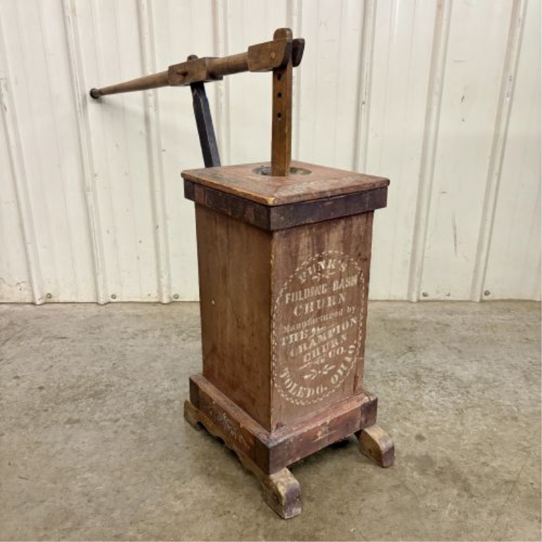 Antique Funks Folding Dash Wood Butter Churn by Champion Churn Co