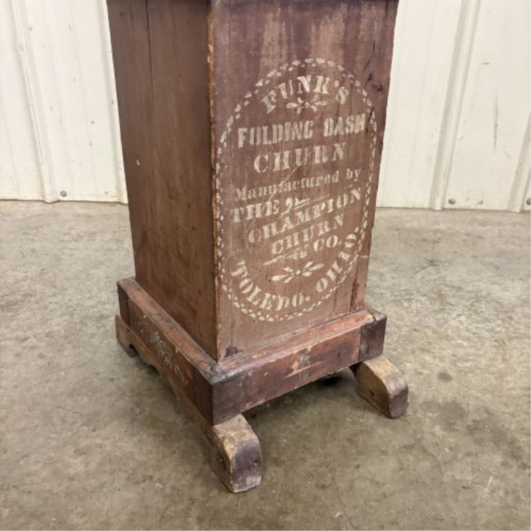 Antique Funks Folding Dash Wood Butter Churn by Champion Churn Co