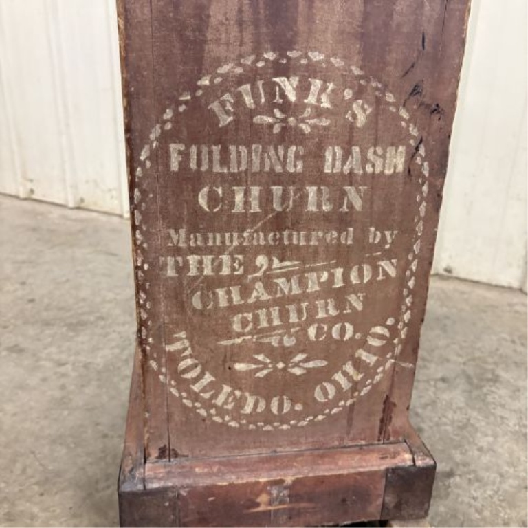Antique Funks Folding Dash Wood Butter Churn by Champion Churn Co