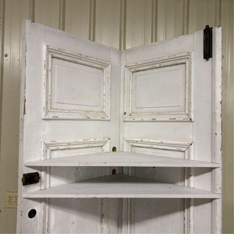 Upcycled Architectural Salvage Painted Wood Corner Bookcase