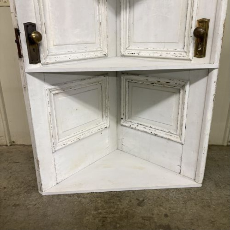 Upcycled Architectural Salvage Painted Wood Corner Bookcase