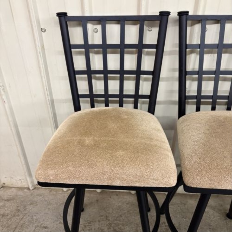 Set of Five Contemporary Grid Back Swivel Bar Stools