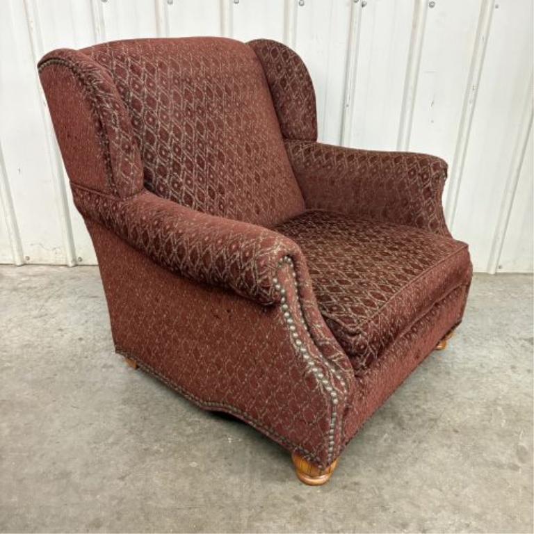 Lancer Inc. Traditional Wingback Armchair and Matching Ottoman