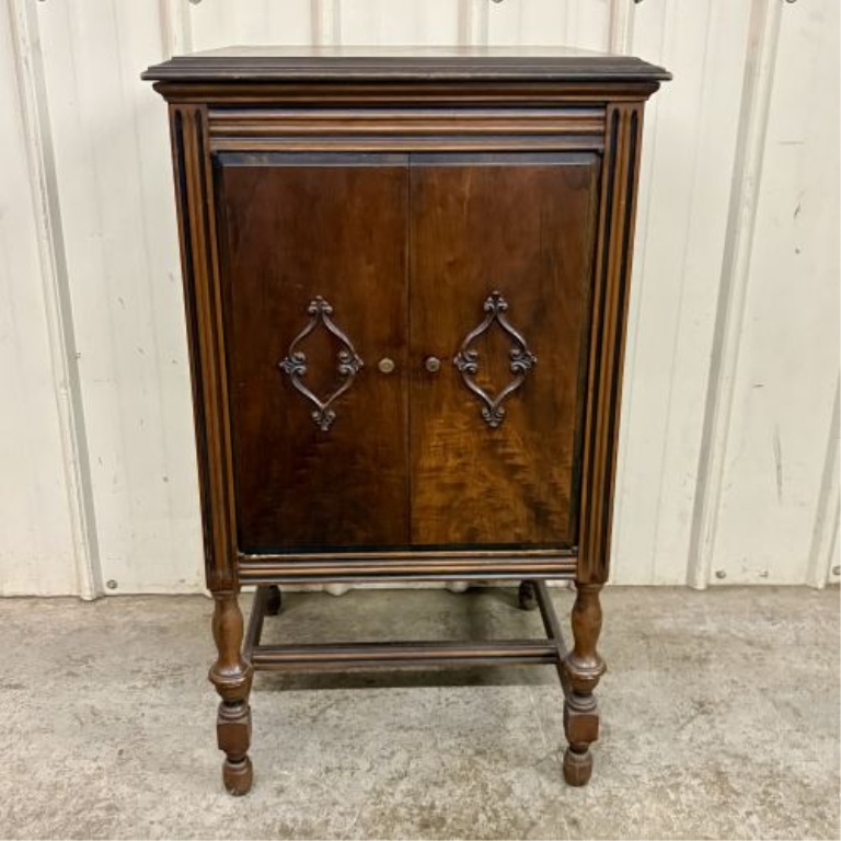 Attributed to Brunswick, Spanish Revival Mahogany Phonograph Cabinet, Early 20th Century
