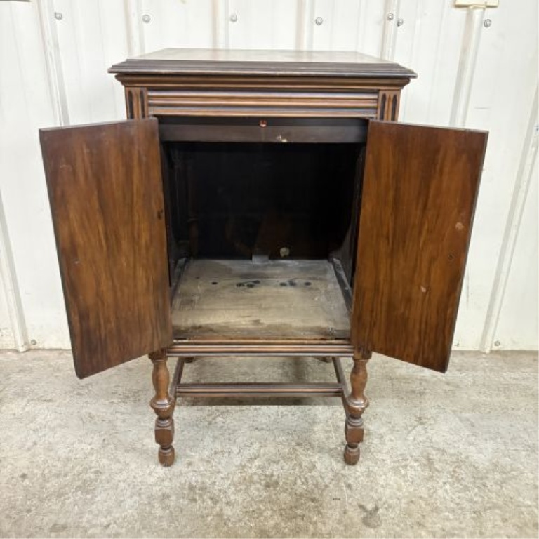 Attributed to Brunswick, Spanish Revival Mahogany Phonograph Cabinet, Early 20th Century