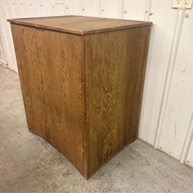 Large Utilitarian Plywood Storage Chest with Hinged Lid