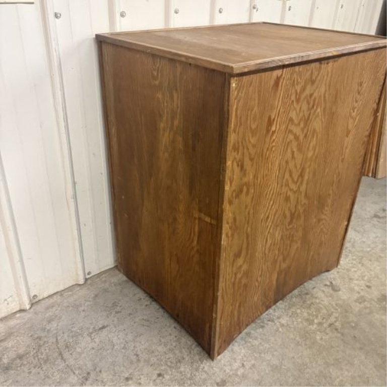 Large Utilitarian Plywood Storage Chest with Hinged Lid