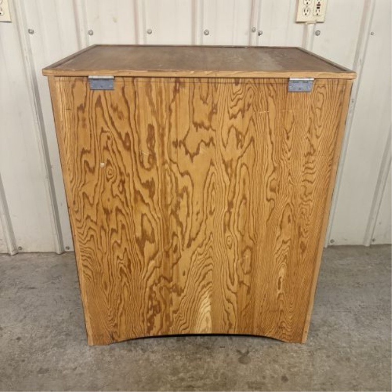 Large Utilitarian Plywood Storage Chest with Hinged Lid