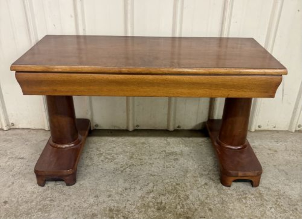 American Classical Empire Style Mahogany Lift-Top Storage Table