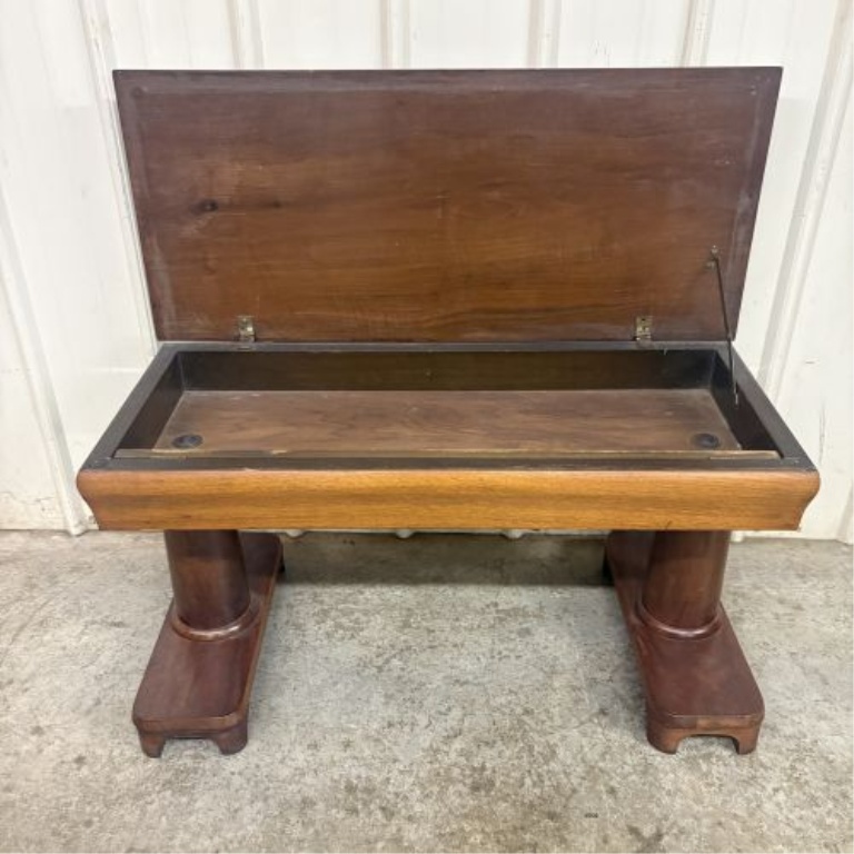 American Classical Empire Style Mahogany Lift-Top Storage Table