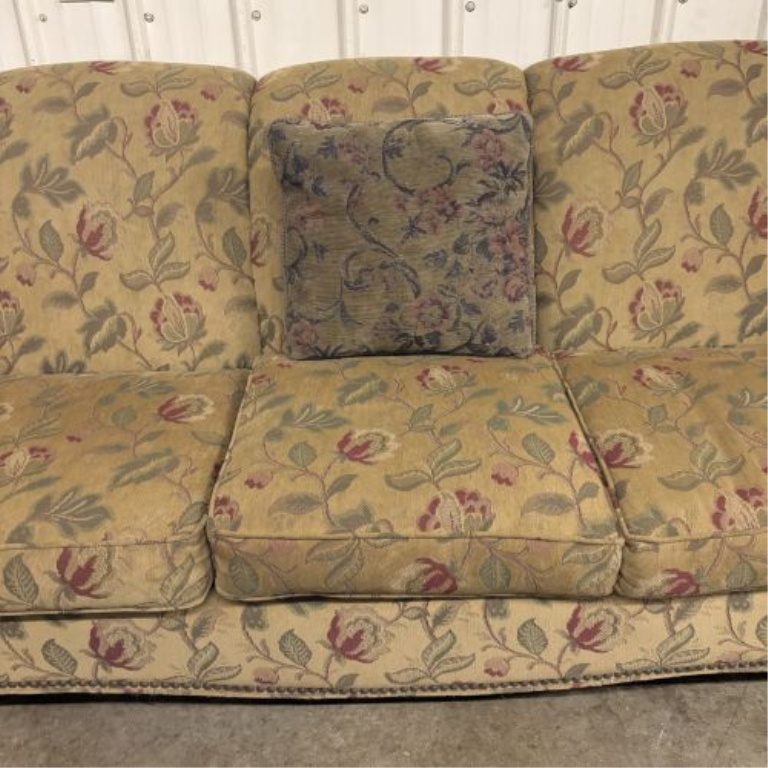 Lancer Inc. Traditional Wingback Style Floral Tapestry Three Cushion Sofa