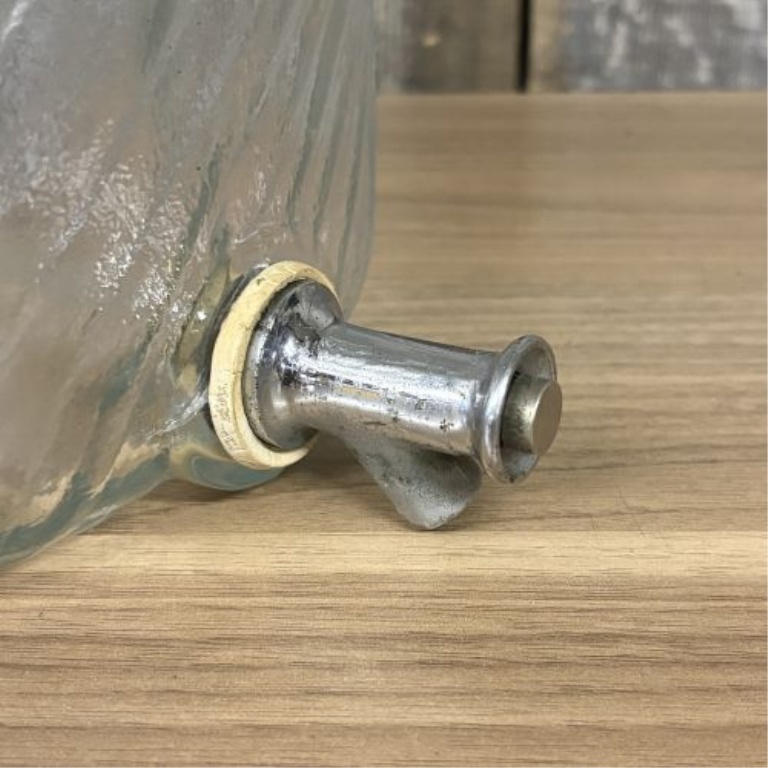 Vintage Pressed Glass Refrigerator Water Dispenser with Chrome Spigot
