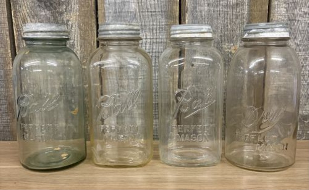 An Assortment of Vintage Ball and Drey Perfect Mason Glass Canning Jars