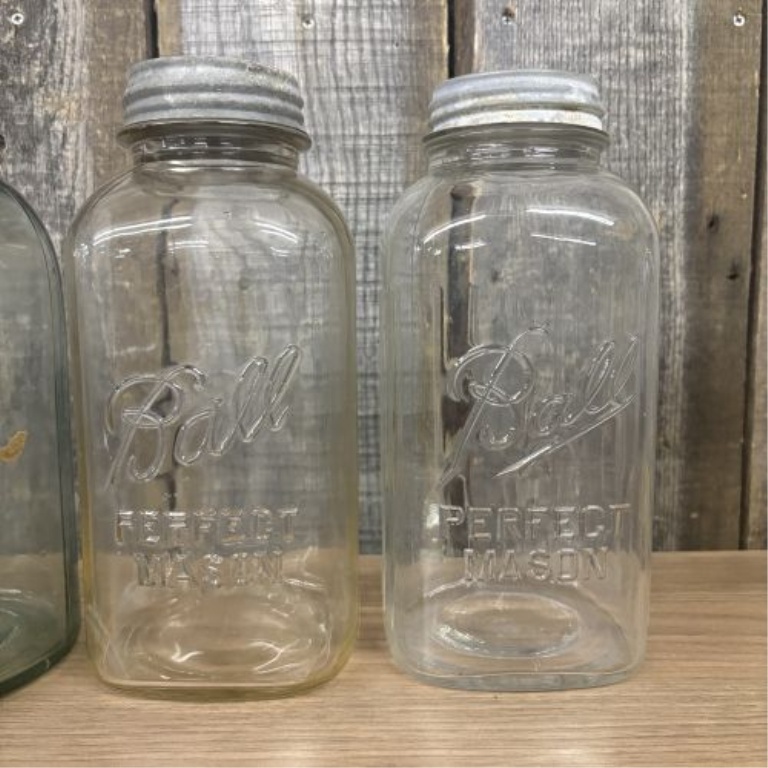 An Assortment of Vintage Ball and Drey Perfect Mason Glass Canning Jars