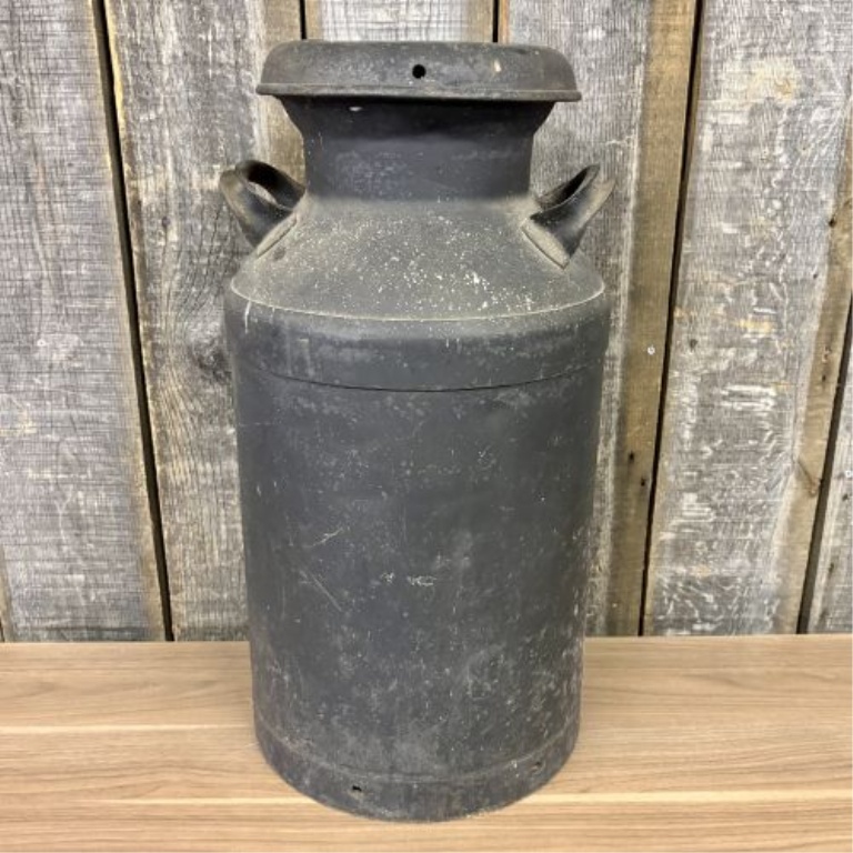 Antique Milk Can with Mushroom Lid