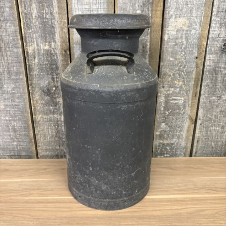 Antique Milk Can with Mushroom Lid