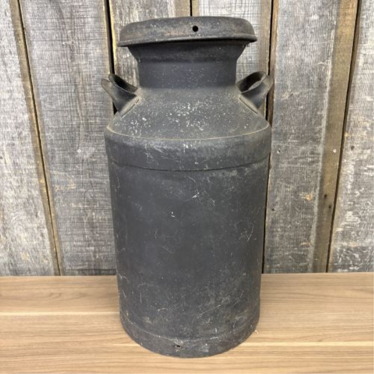 Antique Milk Can with Mushroom Lid