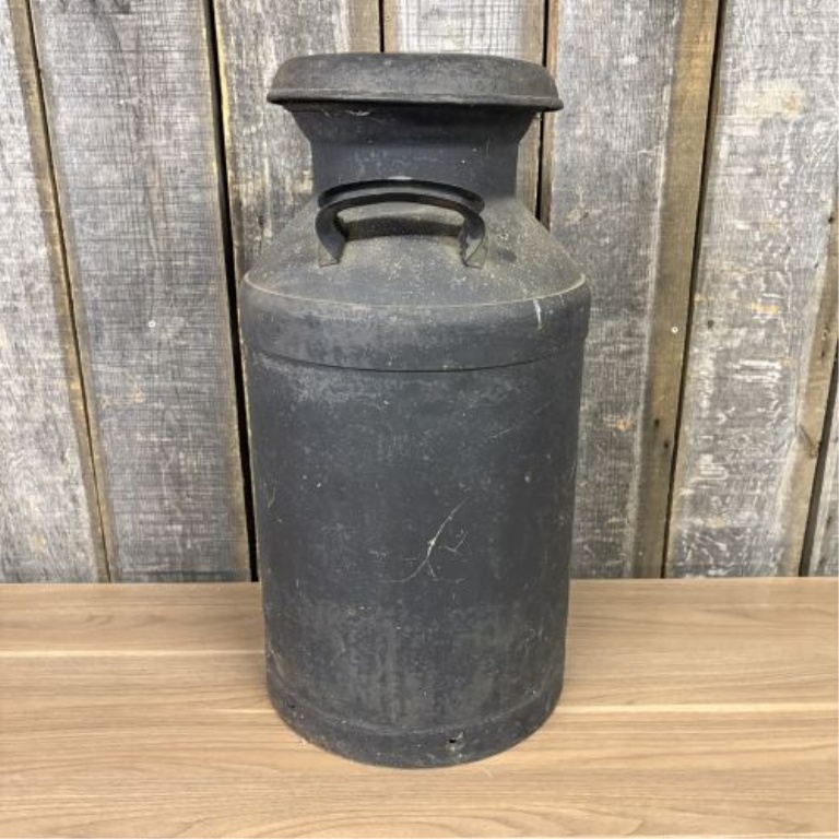 Antique Milk Can with Mushroom Lid