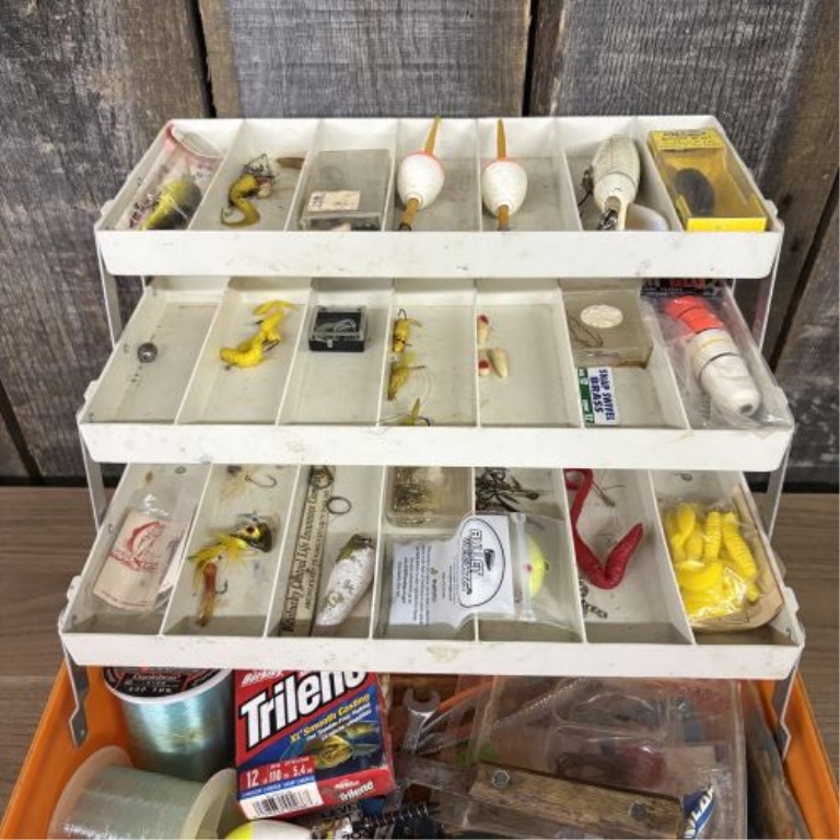 Adventurer Model 1499-5 Three-Tray Cantilever Tackle Box with Contents