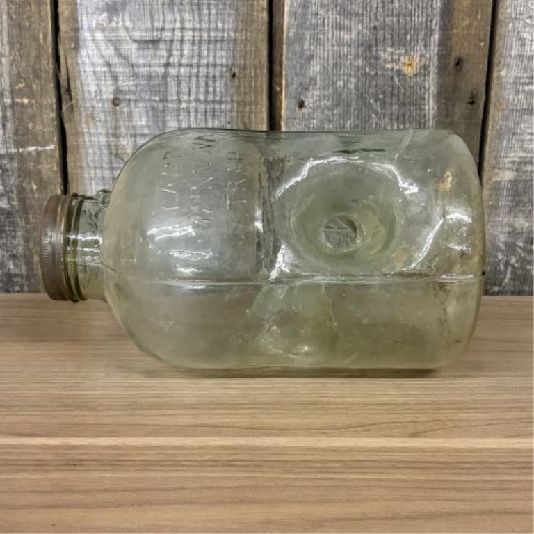 Vintage Camp Minnow Trap Glass Bait Jar Checotah Oklahoma
