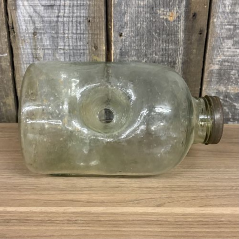 Vintage Camp Minnow Trap Glass Bait Jar Checotah Oklahoma