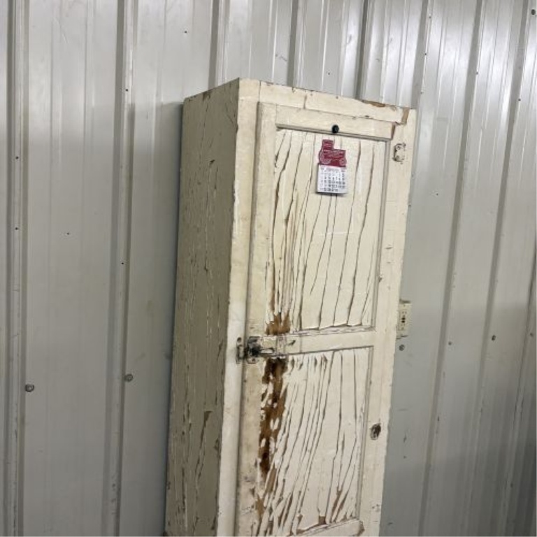 American Primitive White Painted Pine Chimney Cupboard