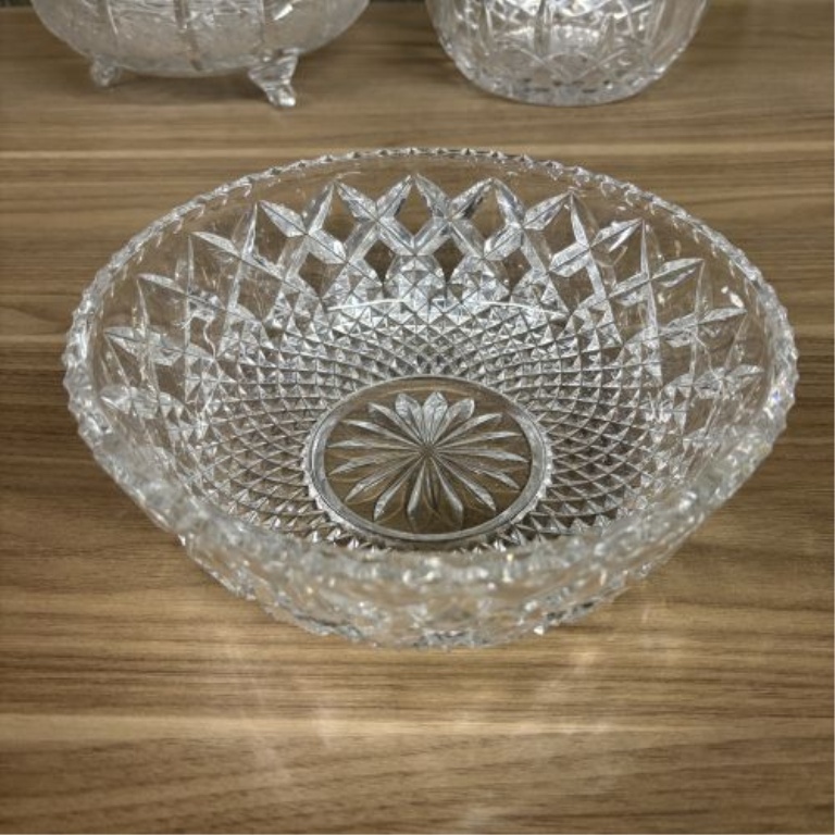A Trio of Cut Lead Crystal Serving and Centerpiece Bowls
