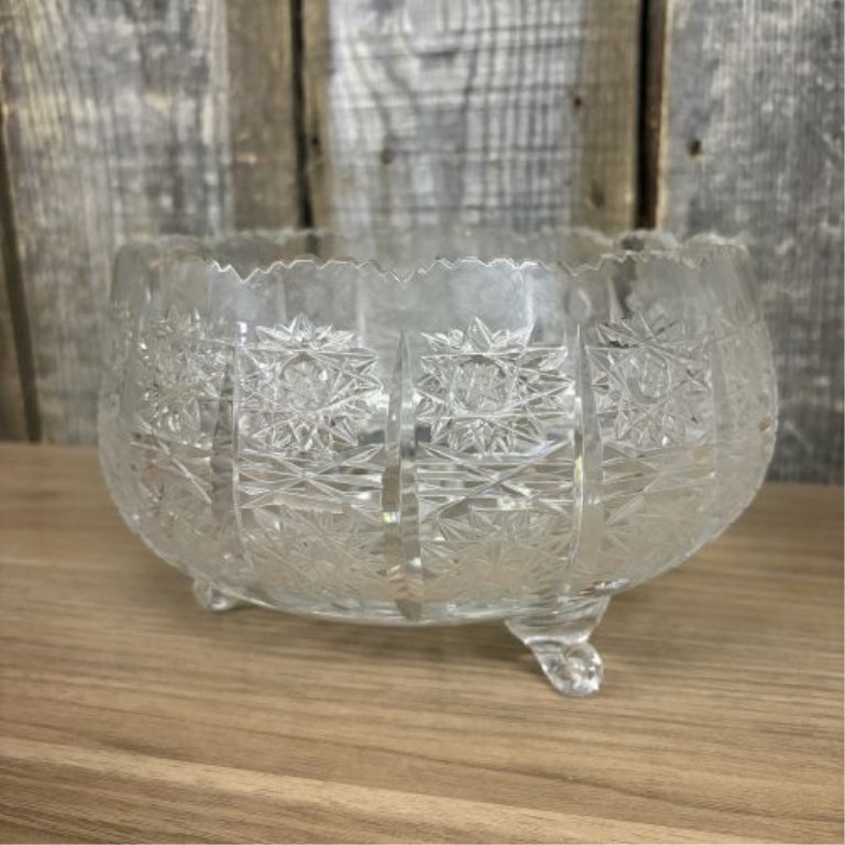 A Trio of Cut Lead Crystal Serving and Centerpiece Bowls