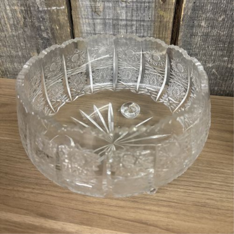 A Trio of Cut Lead Crystal Serving and Centerpiece Bowls