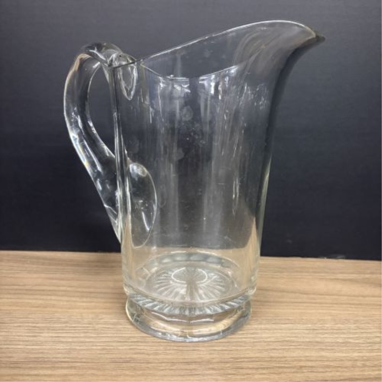 A Trio of Vintage Clear Glass Water Pitchers
