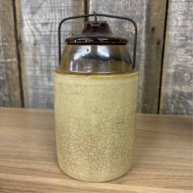 Three Antique American Stoneware Vessels Including a Weir Patented Fruit Jar