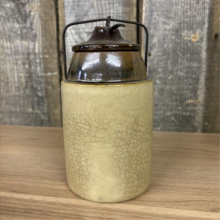 Three Antique American Stoneware Vessels Including a Weir Patented Fruit Jar