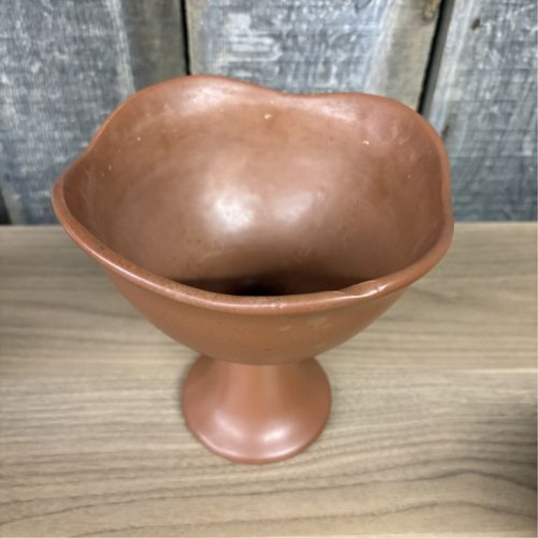 Two Decorative Ceramic Vessels including an Attributed Frankoma Footed Planter and a Pedestal Compote