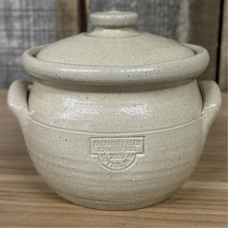 Salmon Falls Stoneware Blueberry Basket Lidded Bean Pot Dated 2000
