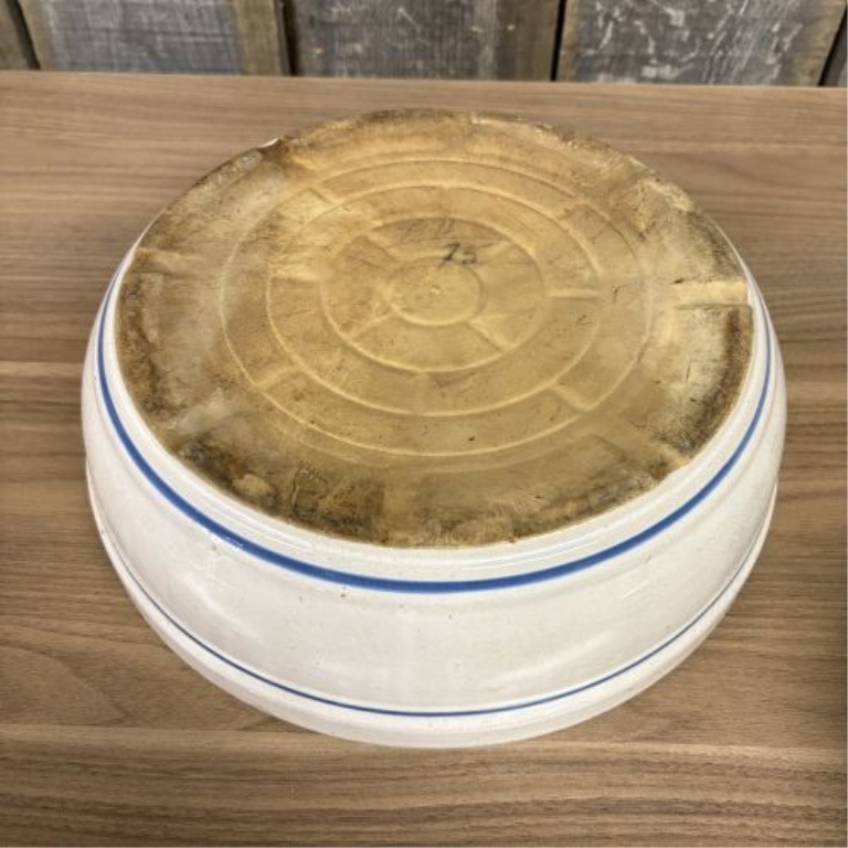 American Banded Stoneware Lidded Casserole Dish