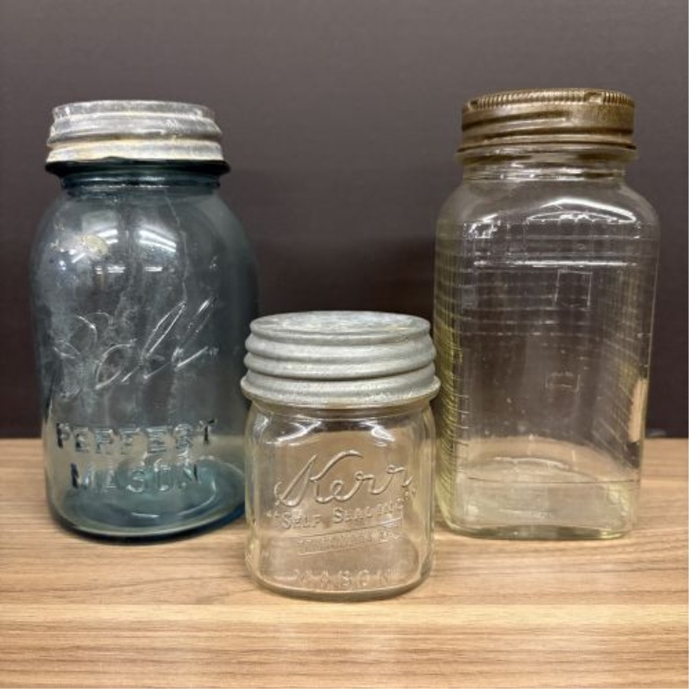 An Assortment of Vintage Ball, Atlas, and Kerr Glass Canning Jars