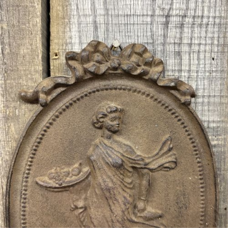Neoclassical Style Cast Iron Two-Hook Decorative Wall Plaque