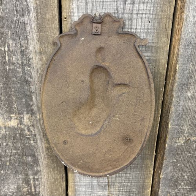 Neoclassical Style Cast Iron Two-Hook Decorative Wall Plaque