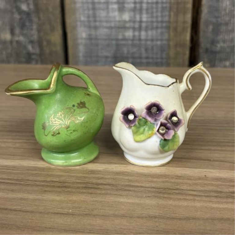 A Collection of 15 Miniature Porcelain Tea Service Pieces and Decorative Pitchers