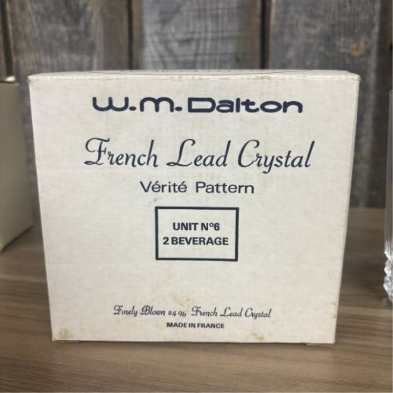 A Pair of W.M. Dalton French Lead Crystal Beverage Glasses in the Vérité Pattern