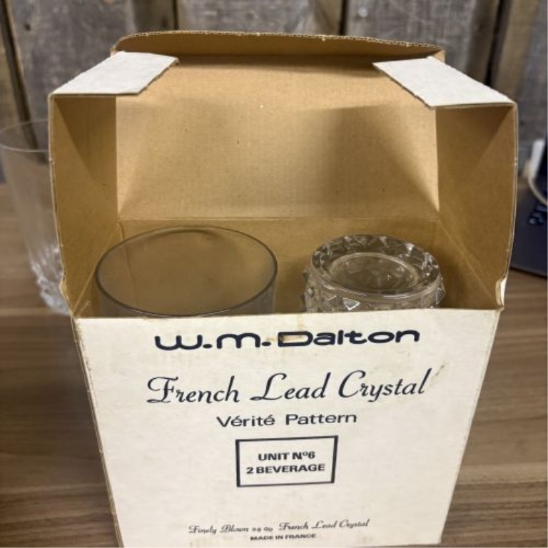A Pair of W.M. Dalton French Lead Crystal Beverage Glasses in the Vérité Pattern
