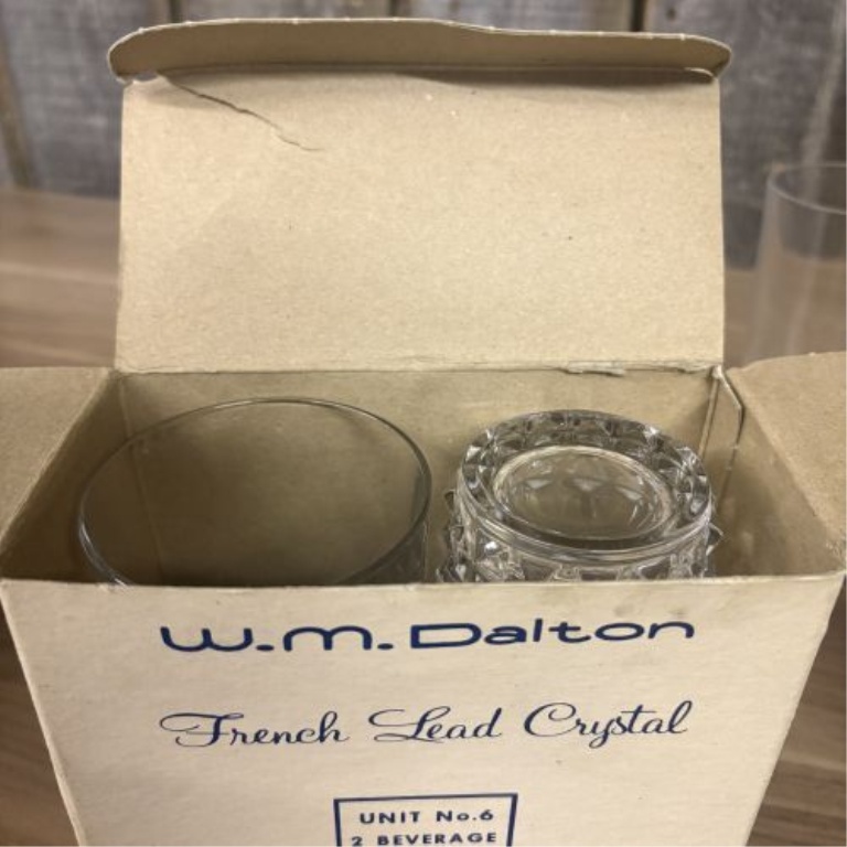 A Pair of W.M. Dalton French Lead Crystal Beverage Glasses in the Vérité Pattern