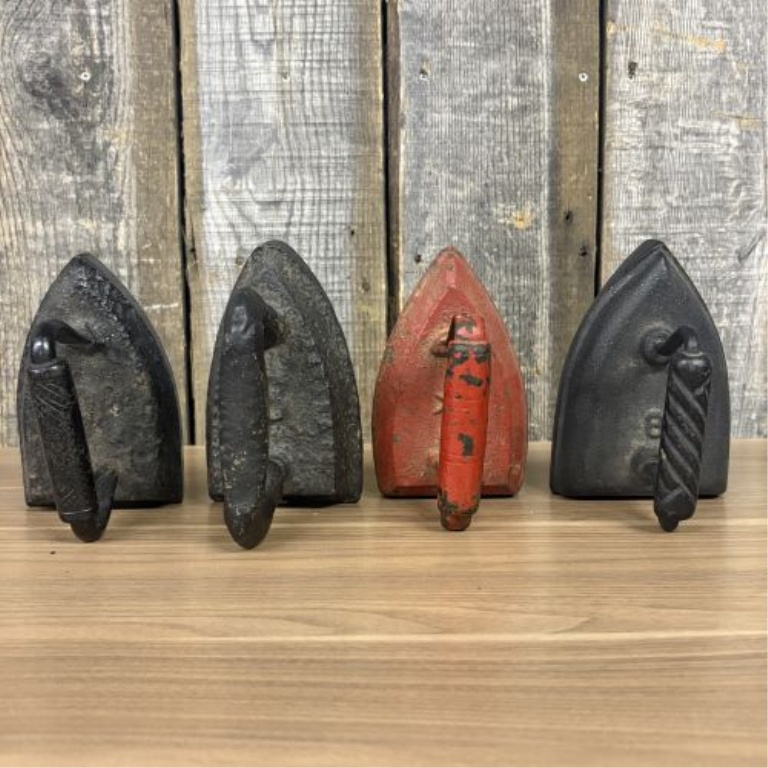 Collection of Four Antique Cast Iron Sad Irons