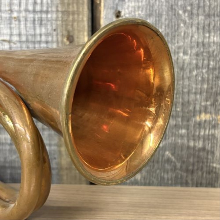 Vintage Copper and Brass Military Style Signal Bugle with Mouthpiece