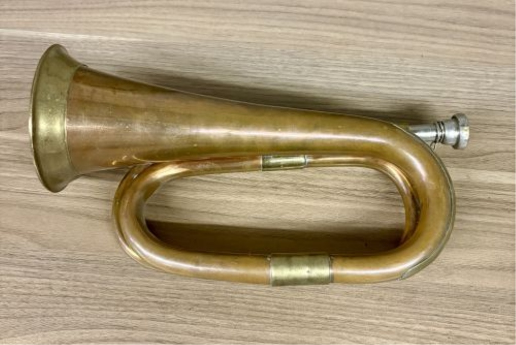 Vintage Copper and Brass Military Style Signal Bugle with Mouthpiece