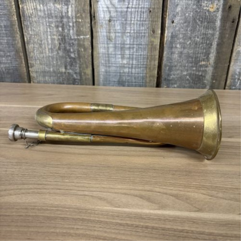 Vintage Copper and Brass Military Style Signal Bugle with Mouthpiece